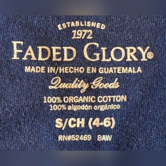 Vintage FADED GLORY t-shirt Size S (4-6) - Picture 4 of 4